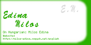 edina milos business card